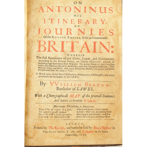 568 - A 17TH CENTURY BOOK entitled A Commentary on Antoninas His Itinerary or Journies of the Roman Empire... 