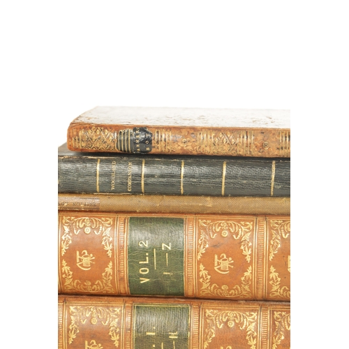 575 - A COLLECTION OF SEVEN AGRICULTURAL LEATHER BOUND BOOKS comprising two volumes of 'Farmers Dictionary... 