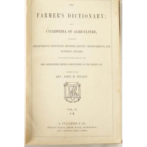 575 - A COLLECTION OF SEVEN AGRICULTURAL LEATHER BOUND BOOKS comprising two volumes of 'Farmers Dictionary... 