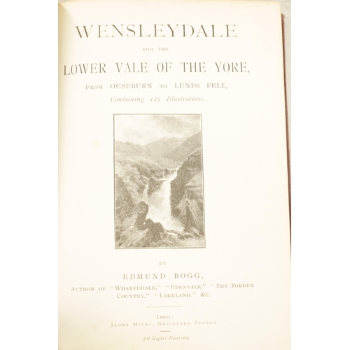 577 - A COLLECTION OF THIRTY-THREE 19TH CENTURY LEATHER BOUND BOOKS AND MAPS RELATING TO YORKSHIRE