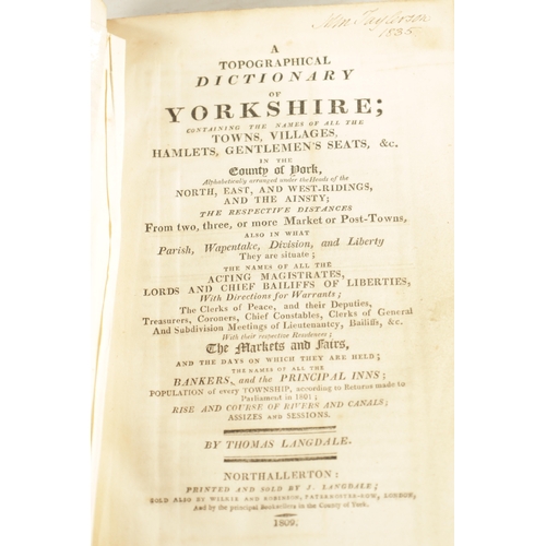 580 - A COLLECTION OF TWENTY-FOUR 18TH/19TH CENTURY BOOKS ON THE HISTORY OF YORKSHIRE TOWNS comprising Wal... 