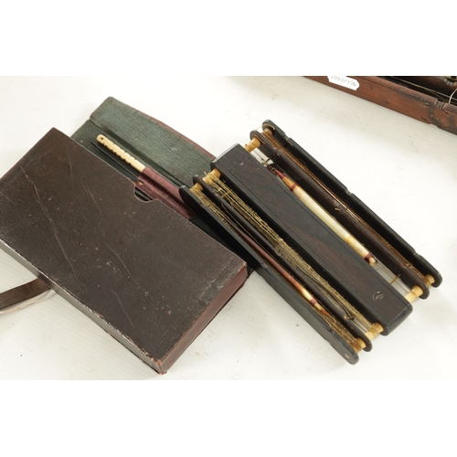 584 - A COLLECTION OF LATE 19TH/EARLY 20TH CENTURY FLOAT FISHING WINDERS together with a leather pouch con... 