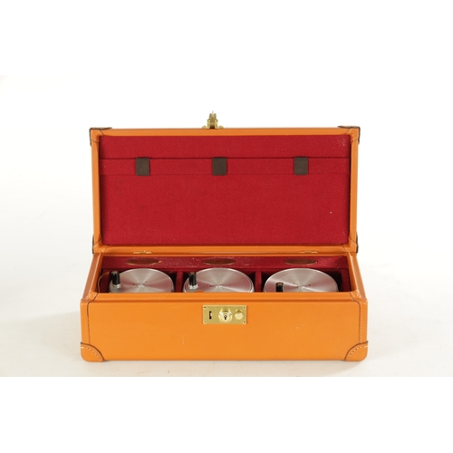 585 - A SET OF THREE HOUSE OF HARDY LEATHER CASED LIMITED EDITION PERFECT FLY FISHING REELS sizes 3 3/4