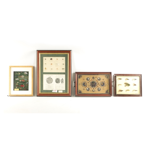 588 - A COLLECTION OF FRAMED DISPLAYS CONTAINING VARIOUS FLIES AND LURES. (4)