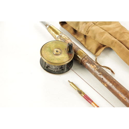 597 - TWO VINTAGE FISHING RODS WITH REELS, a D. SLATER, NEWARK trout rod with a brass 3 1/4