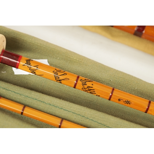 605 - A COLLECTION OF FOUR VINTAGE HARDY RODS, an early heartwood salmon rod, a 