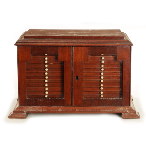 609 - A LATE 19TH CENTURY TABLE CABINET CONTAINING VARIOUS FISHING SALMON FLIES the mahogany cabinet with ... 