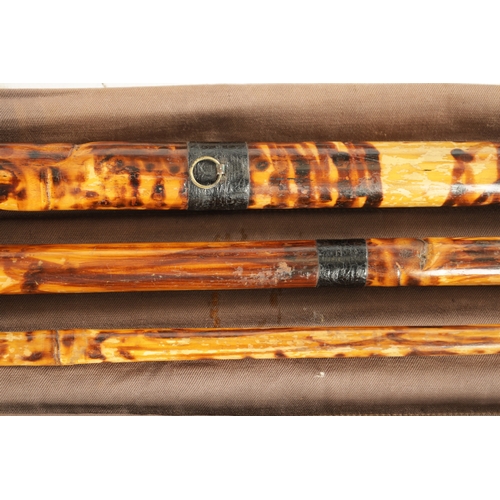 615 - A COLLECTION OF FOUR 19TH CENTURY CANE SALMON RODS by HATON & DELLER, London, BERNART & SON, St. Jam... 