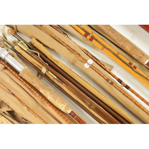 624 - A COLLECTION OF SIX VINTAGE TROUT FISHING FLY RODS, comprising of a SHARPE, ABERDEEN THE