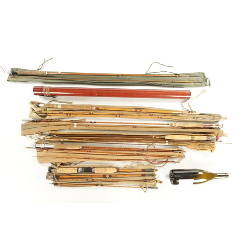 624 - A COLLECTION OF SIX VINTAGE TROUT FISHING FLY RODS, comprising of a SHARPE, ABERDEEN THE