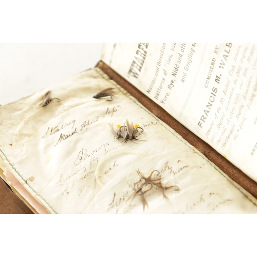 644 - THREE LEATHER FLY AND CAST WALLETS containing various flies and lines, one by Hardy Bros., another i... 