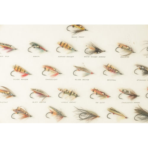 647 - TWO FRAMED WALL MOUNTED DISPLAYS OF SALMON FISHING FLIES one by Edward Kublin. (2) (Edward Kublin fr... 