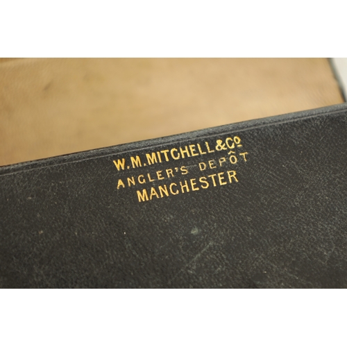 649 - THREE LEATHER FLY AND CAST WALLETS, one by W.M. Mitchell, Manchester, another with impressed makers ... 