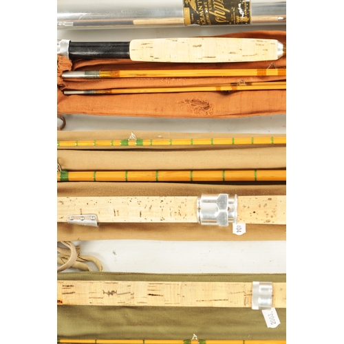 657 - A COLLECTION OF THREE VINTAGE HARDY FLY RODS, a ''THE KEITH ROLLO'', PALAKONA, TROUT ROD in metal ca... 