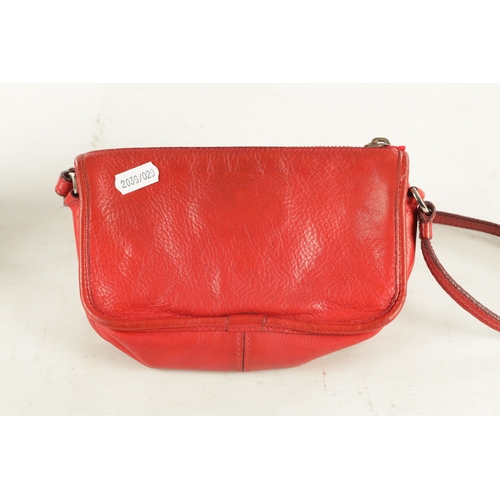 674 - A MULBERRY RED LEATHER SHOULDER BAG