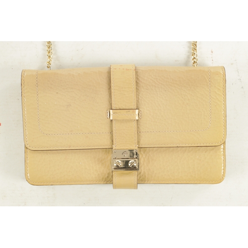 688 - A MULBERRY NUDE PATENT LEATHER WALLET AND CHAIN