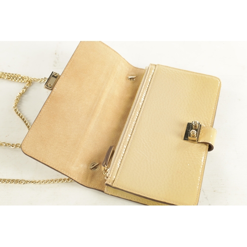 688 - A MULBERRY NUDE PATENT LEATHER WALLET AND CHAIN