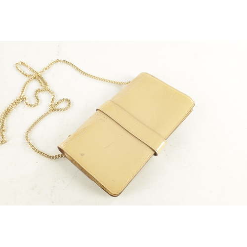 688 - A MULBERRY NUDE PATENT LEATHER WALLET AND CHAIN