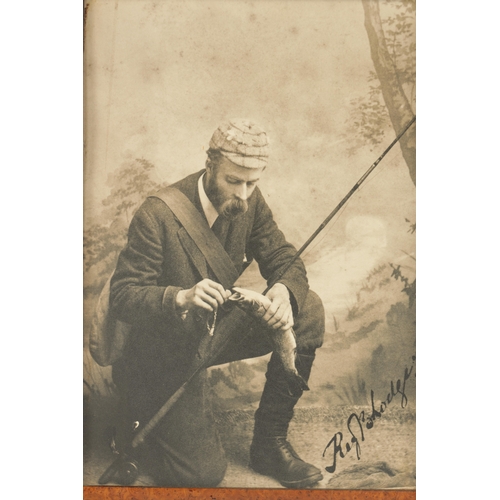 701 - A SET OF EIGHT PRINTS OF VINTAGE PHOTOGRAPHS depicting fishermen and their signatures. (8) (39.5cm h... 