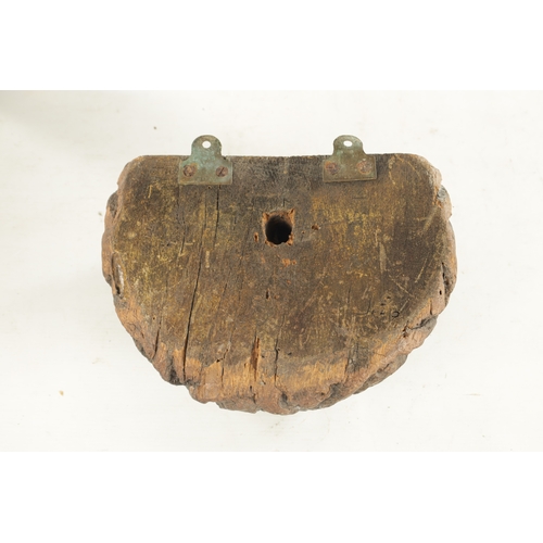 739 - AN EARLY CARVED OAK WALL BRACKET WITH TUDOR ROSE DECORATION (26cm wide 12.5cm deep )