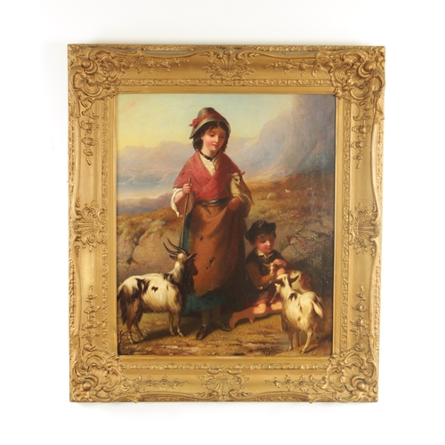 754 - CHESTER WILSON (1846-1855) A 19TH CENTURY OIL ON CANVAS “ THE GOATHERDS DAUGHTER” signed and dated 1... 