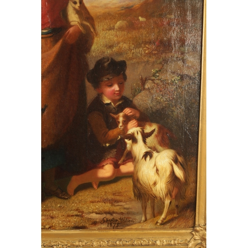 754 - CHESTER WILSON (1846-1855) A 19TH CENTURY OIL ON CANVAS “ THE GOATHERDS DAUGHTER” signed and dated 1... 