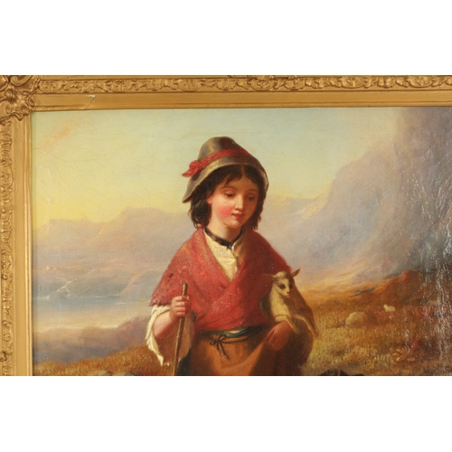 754 - CHESTER WILSON (1846-1855) A 19TH CENTURY OIL ON CANVAS “ THE GOATHERDS DAUGHTER” signed and dated 1... 