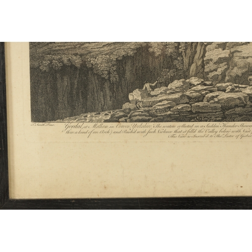 755 - TWO 18TH CENTURY ENGRAVED MONOCHROME PRINTS, both of Malham Cove, Yorkshire, after F. Vivars, the ot... 