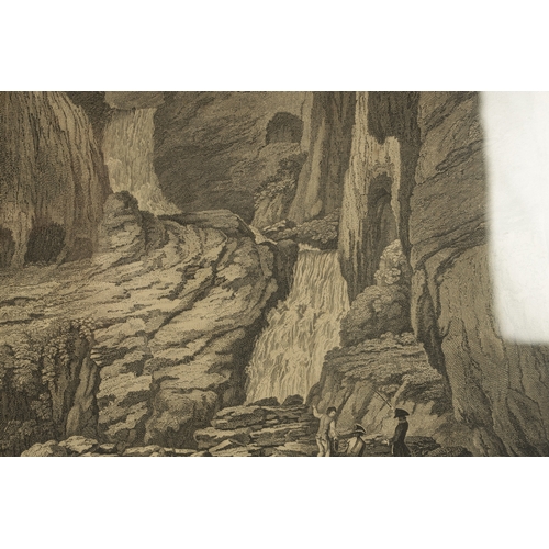 755 - TWO 18TH CENTURY ENGRAVED MONOCHROME PRINTS, both of Malham Cove, Yorkshire, after F. Vivars, the ot... 