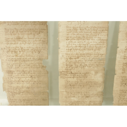 762 - AN EARLY DOUBLE SIDED FRAMED INDENTURE “THE ORIGINAL BYE-LAWS OF THE PARISH OF GIGGLESWICK” 1564, 6T... 