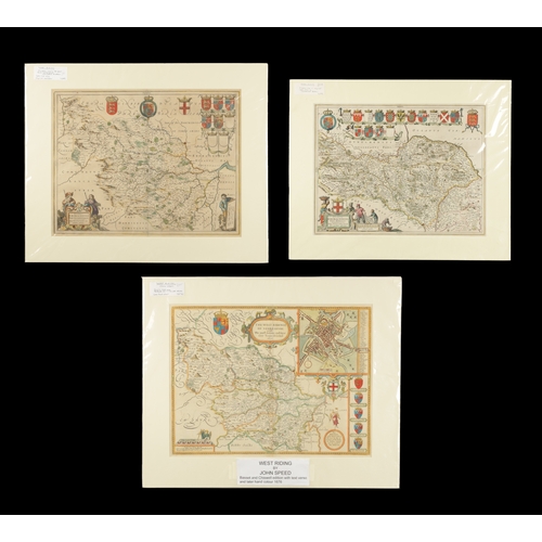 766 - A COLLECTION OF THREE 17TH CENTURY MAPS two by Johannus Blaeu of West Riding 1648 and North Riding 1... 