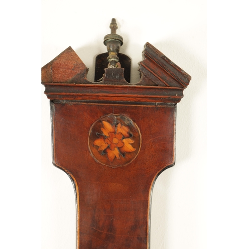 768 - A COLLECTION OF THREE GEORGIAN MAHOGANY WHEEL BAROMETERS, the shell inlaid cased barometers signed C... 