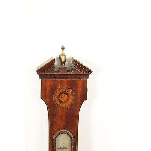 768 - A COLLECTION OF THREE GEORGIAN MAHOGANY WHEEL BAROMETERS, the shell inlaid cased barometers signed C... 