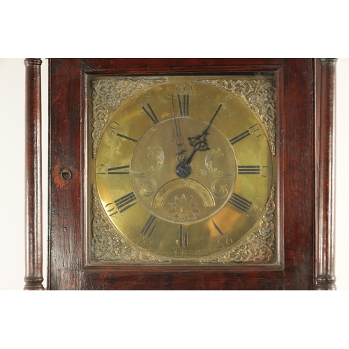 774 - JONAS BARBER, WINSTOR. NO. 921. A GEORGE III SCUMBLED PINE 30-HOUR LONGCASE CLOCK, the simulated mah... 