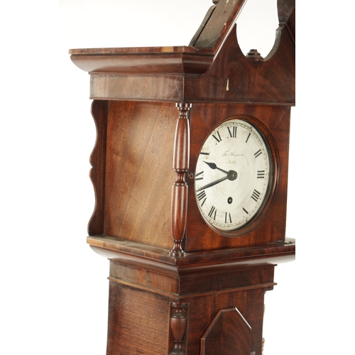 775 - THOMAS HARGRAVES, SETTLE. A RARE WILLIAM IV WEIGHT DRIVEN TABLE CLOCK the figured mahogany case with... 