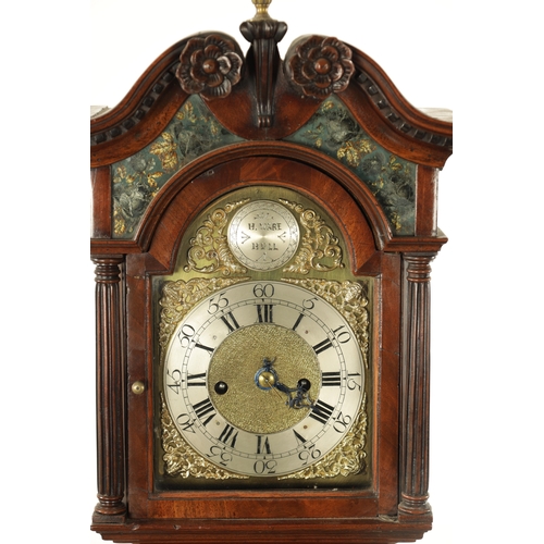 777 - H. WARE, HULL. AN EARLY 20TH CENTURY CHIPPENDALE STYLE MINIATURE WEIGHT DRIVEN LONGCASE CLOCK the fi... 