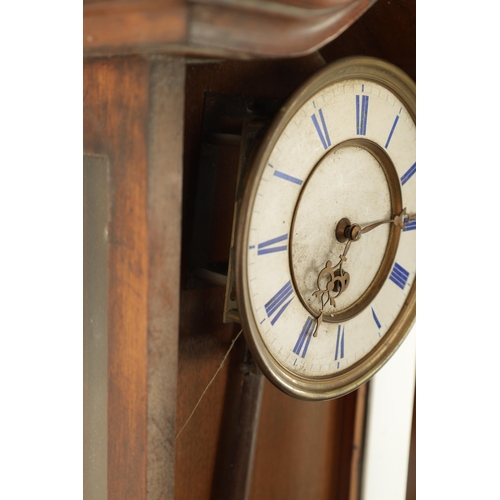 784 - A 19TH CENTURY WALNUT VIENNA REGULATOR WALL CLOCK OF SMALL PROPORTIONS, the glazed case enclosing a ... 