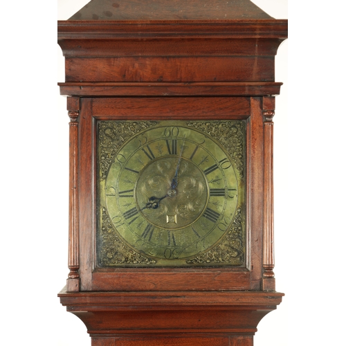 792 - LOWREY, WHITEHAVEN. A MID 18TH CENTURY WALNUT 30-HOUR LONGCASE CLOCK, the slender case with caddy to... 