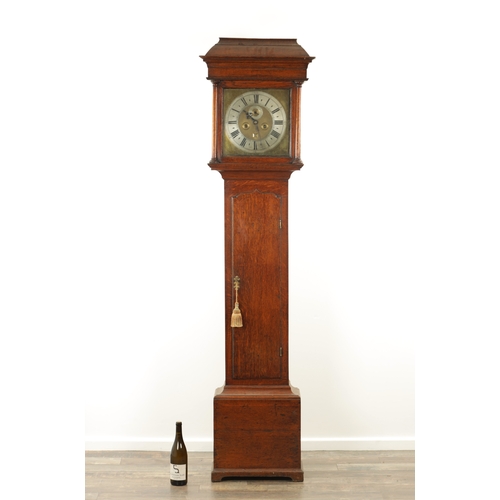 797 - JOHN OGDEN, BOWBRIDGE (BAINBRIDGE). AN EARLY 18TH CENTURY EIGHT DAY LONGCASE CLOCK, the oak case wit... 