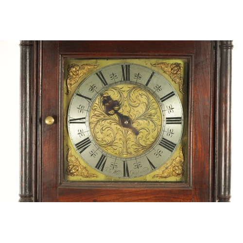 804 - JOHN WARD, RICHMOND. AN EARLY 18TH CENTURY VERGE 30-HOUR LONGCASE CLOCK, the elm case of small propo... 