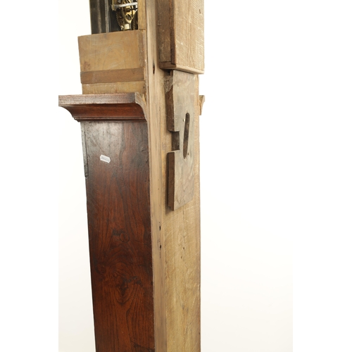 804 - JOHN WARD, RICHMOND. AN EARLY 18TH CENTURY VERGE 30-HOUR LONGCASE CLOCK, the elm case of small propo... 