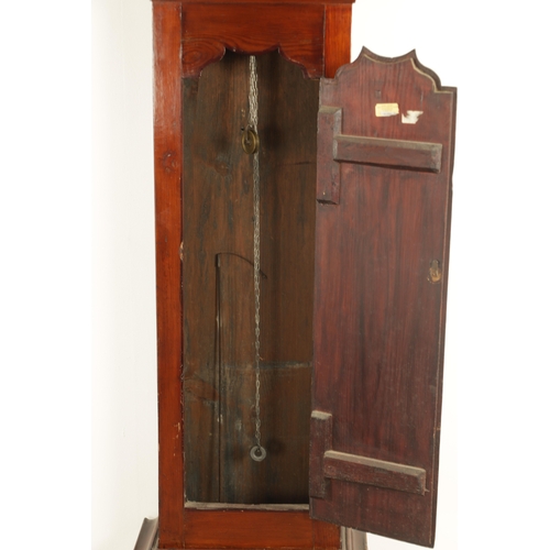 817 - JONAS BARBER SNR. WINSTER. A MID 18TH CENTURY 30-HOUR LONGCASE CLOCK, having a stained pine case wit... 