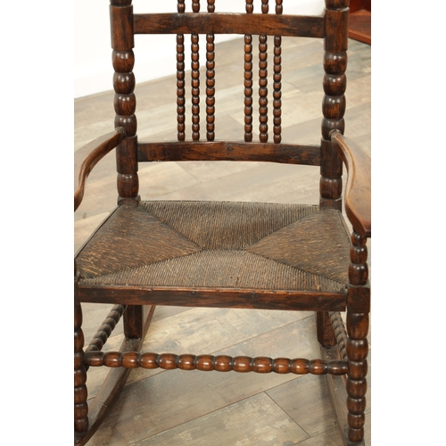 825 - A 17TH CENTURY JOINED OAK BACK STOOL TOGETHER WITH THREE 19TH CENTURY CHILDS CHAIRS (back stool 43cm... 