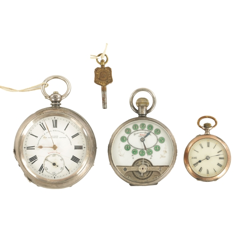 509A - A COLLECTION OF THREE OPEN FACED SILVER CASED POCKET WATCHES comprising of a key wound pocket watch ... 