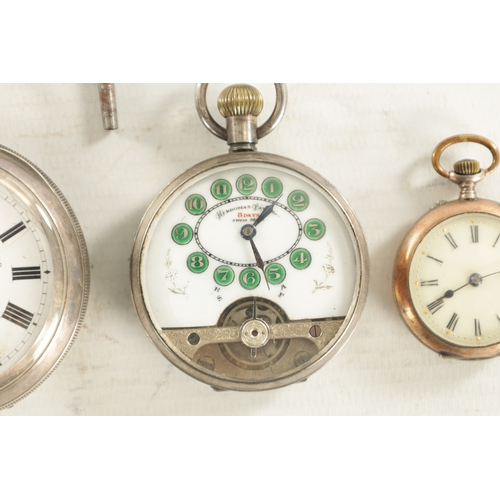 509A - A COLLECTION OF THREE OPEN FACED SILVER CASED POCKET WATCHES comprising of a key wound pocket watch ... 