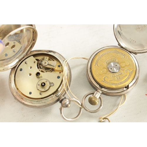 509A - A COLLECTION OF THREE OPEN FACED SILVER CASED POCKET WATCHES comprising of a key wound pocket watch ... 