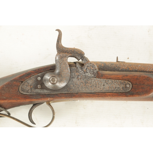 678a - A 19TH CENTURY PERCUSSION MUSKET, with steel mounts and lockplate, brass trigger guard and butt plat... 