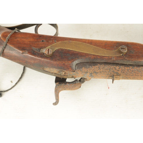 678a - A 19TH CENTURY PERCUSSION MUSKET, with steel mounts and lockplate, brass trigger guard and butt plat... 