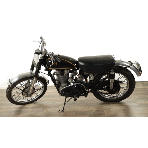 744 - A 1953 AJS 350cc MOTORCYCLE TRIAL BIKE in black Frame No. A6794 Engine No. 20903 Reg No XAS 711 is i... 