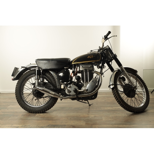 744 - A 1953 AJS 350cc MOTORCYCLE TRIAL BIKE in black Frame No. A6794 Engine No. 20903 Reg No XAS 711 is i... 